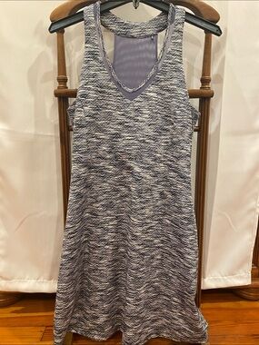 MPG Heathered Navy Blue and White Racerback Dress